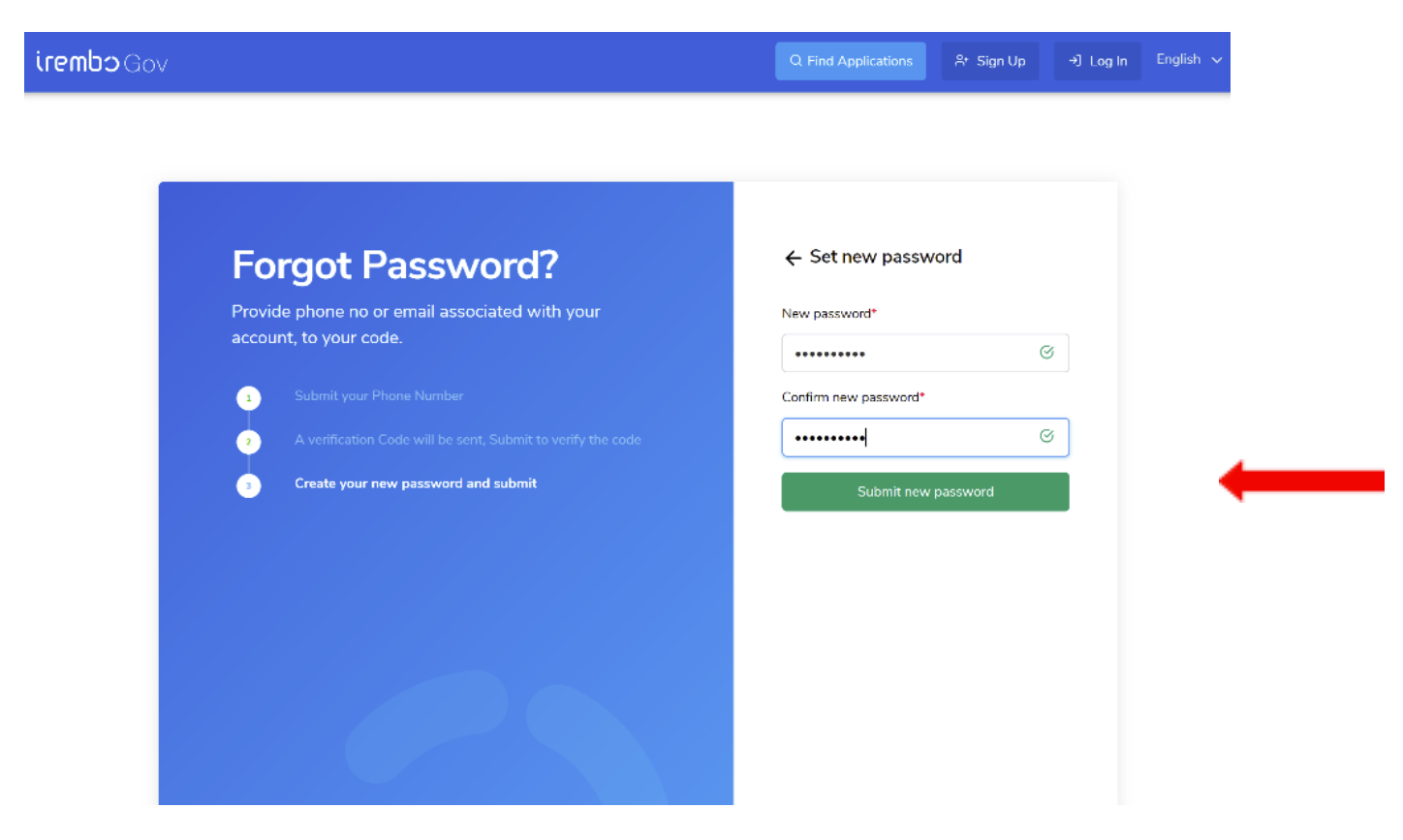 How To Reset A Password IREMBO