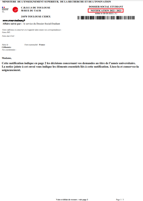 La Notification D finitive De Bourse La Notification D finitive De Bourse