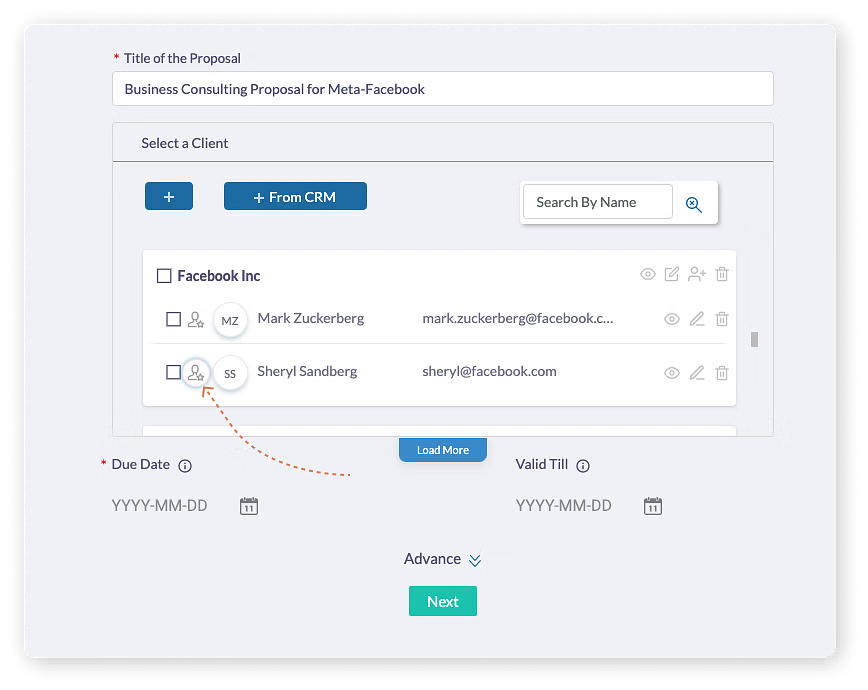 Set proposal role - Default Contact while creating a proposal
