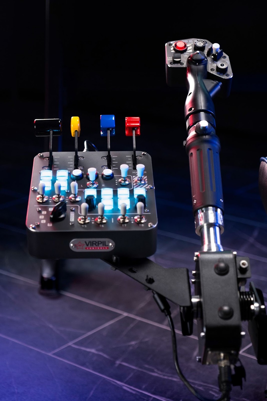 VIRPIL Control Panel #3 mounted onto the Collective Rotor Base