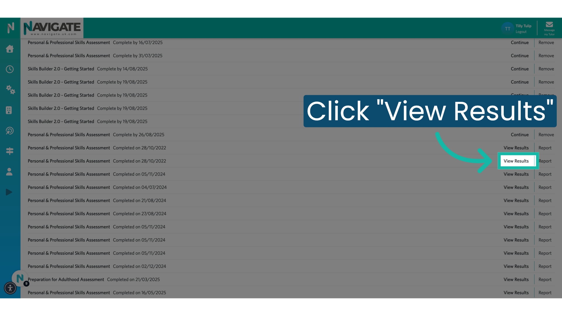 Click 'View Results'