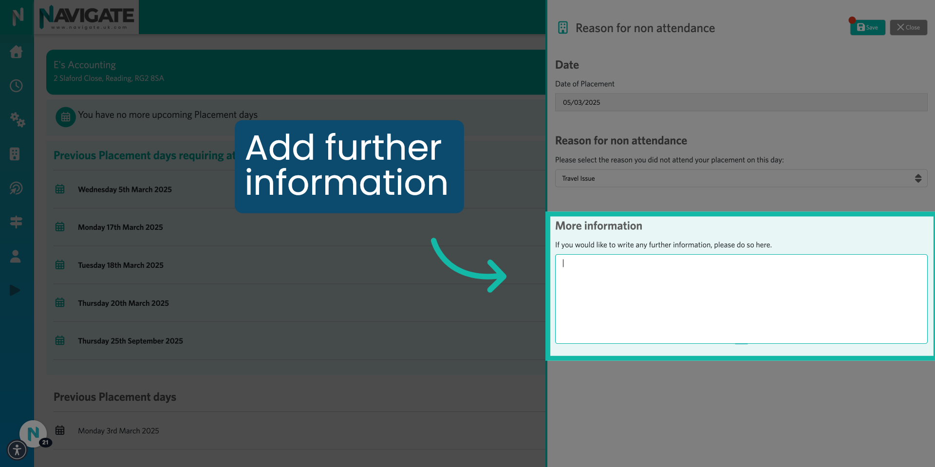 Add further information.