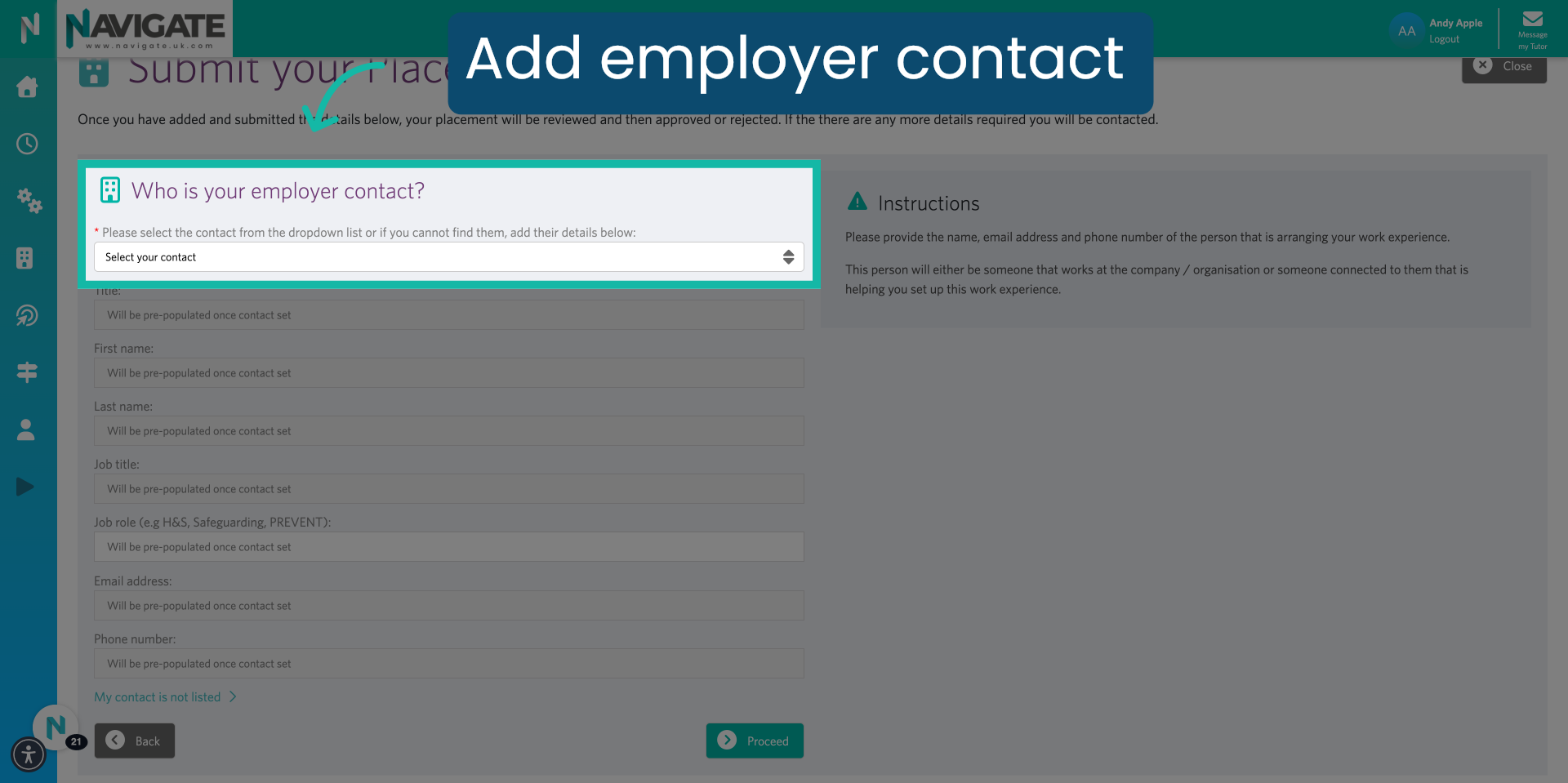 Add employer contact