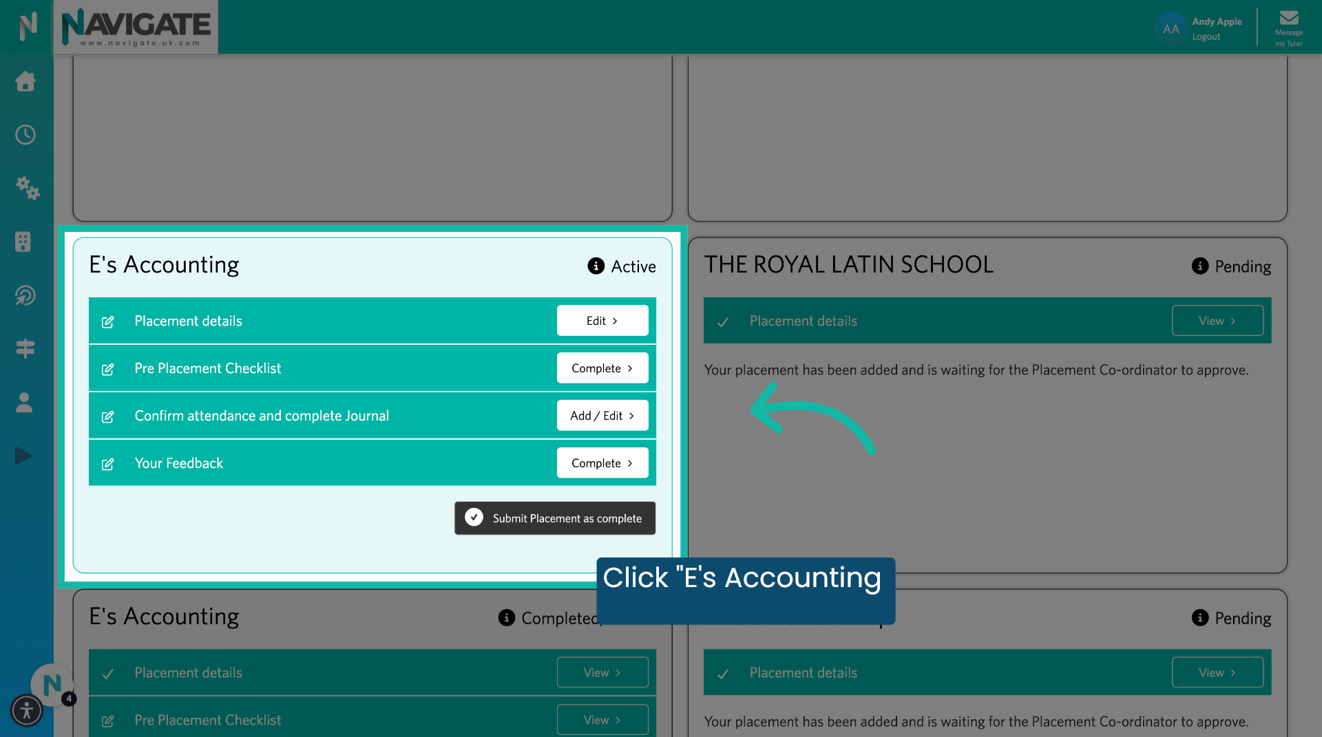 Find your placement.