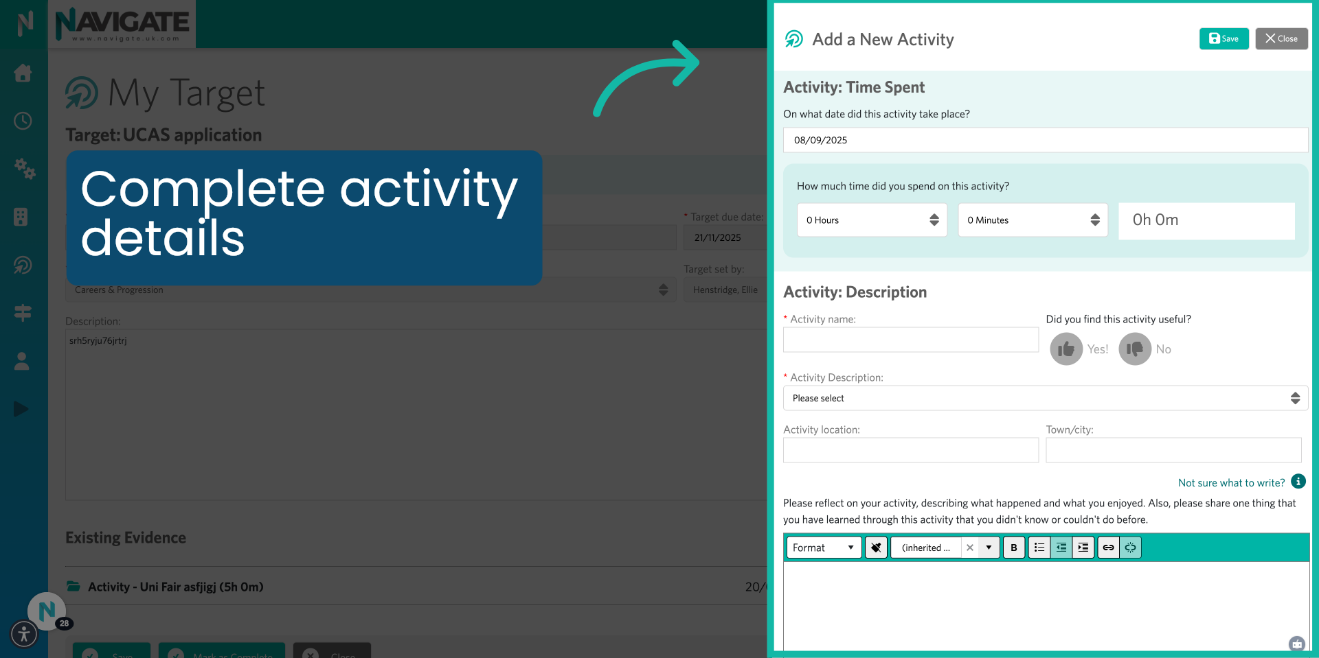 Complete Activity Details