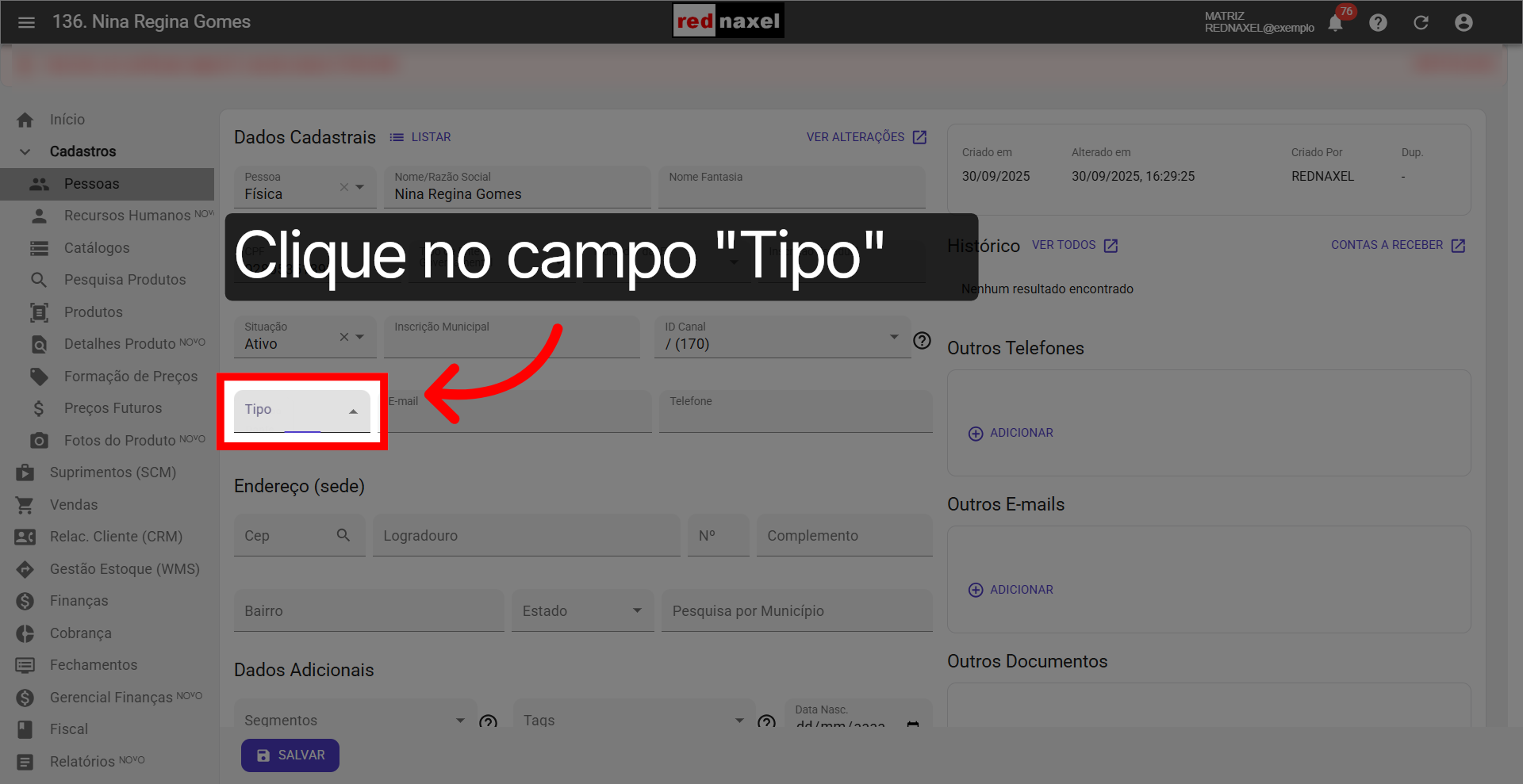 Campo: 'Tipo'