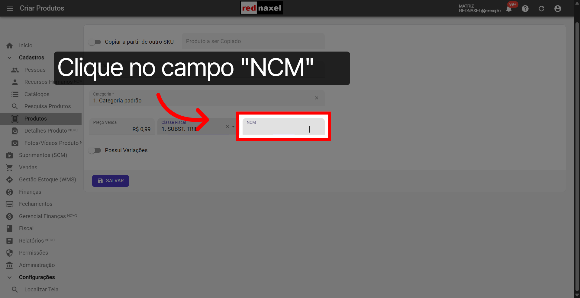 Campo: 'NCM'