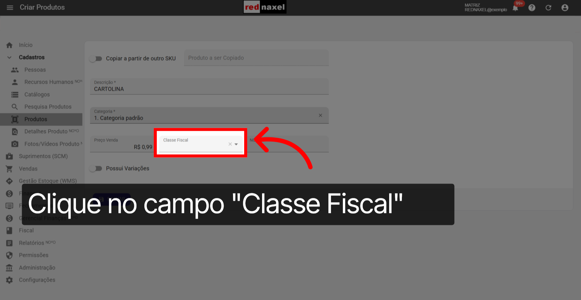 Campo: 'Classe Fiscal'