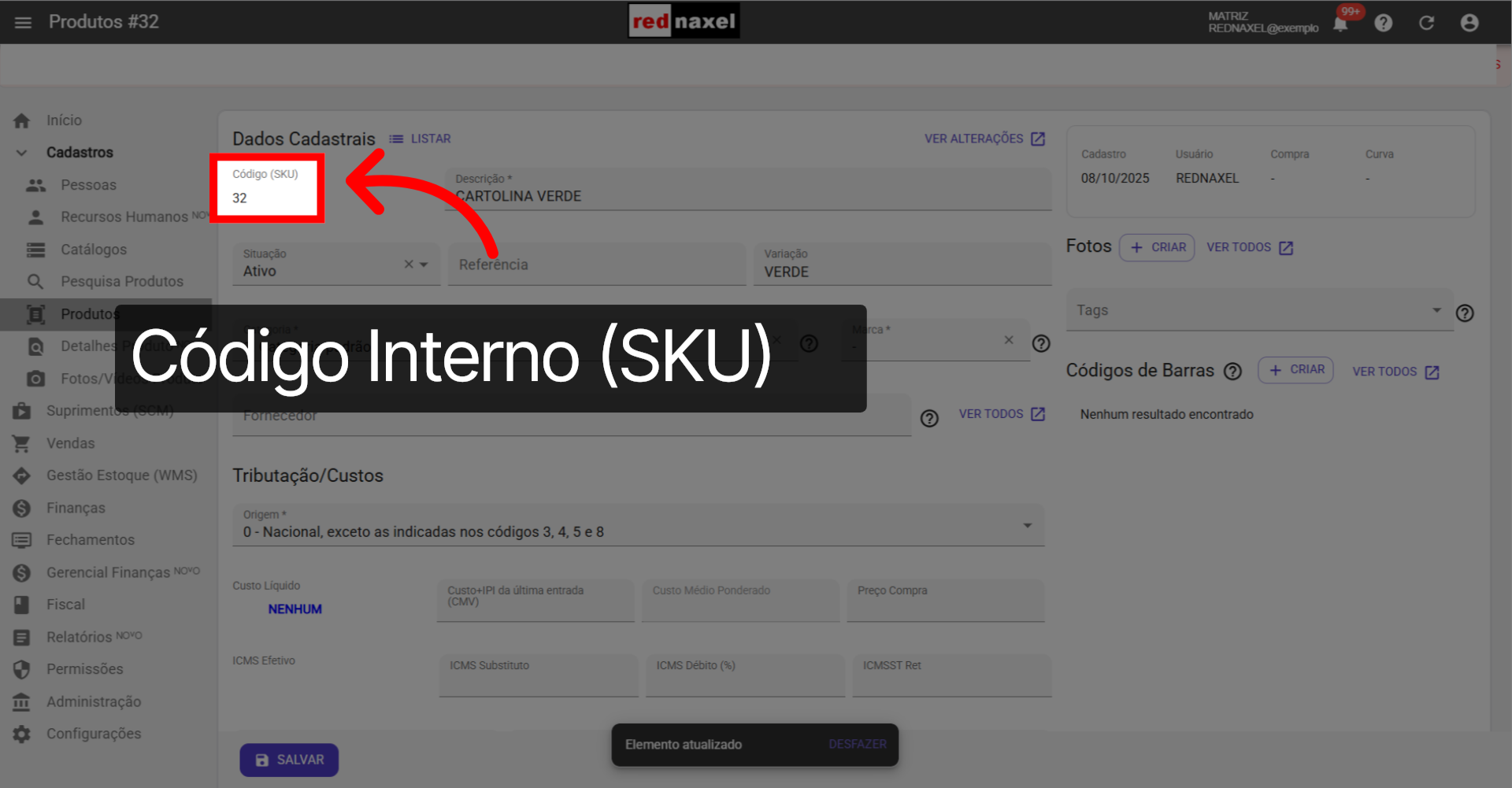 Código Interno (SKU)