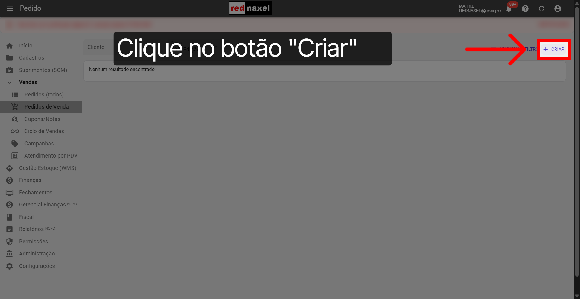 Botão: 'Criar'