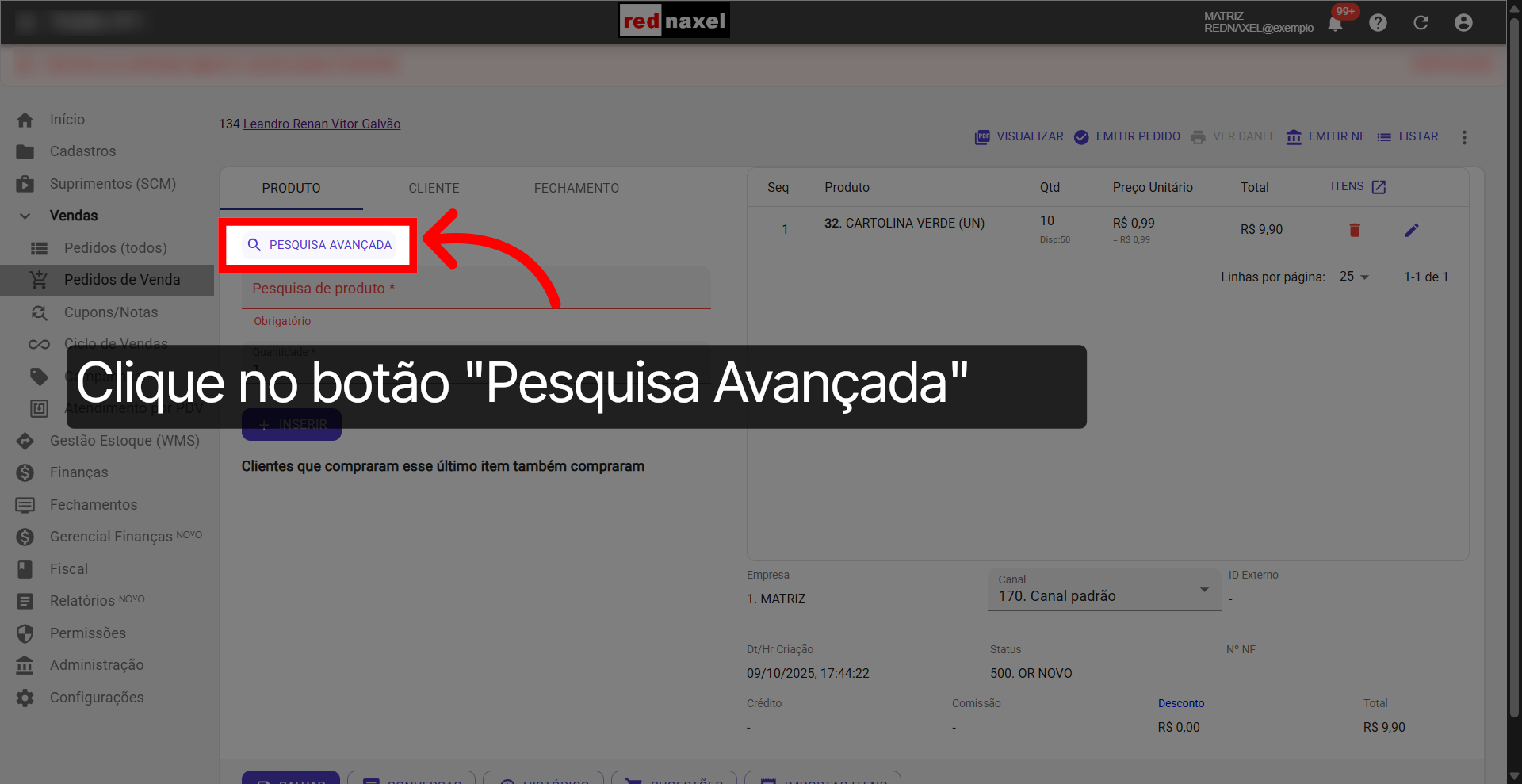 Botão: 'Pesquisa Avançada'