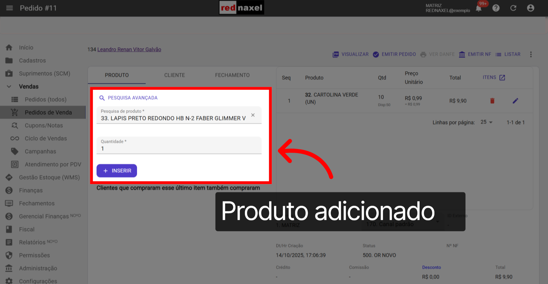 Produto Adicionado