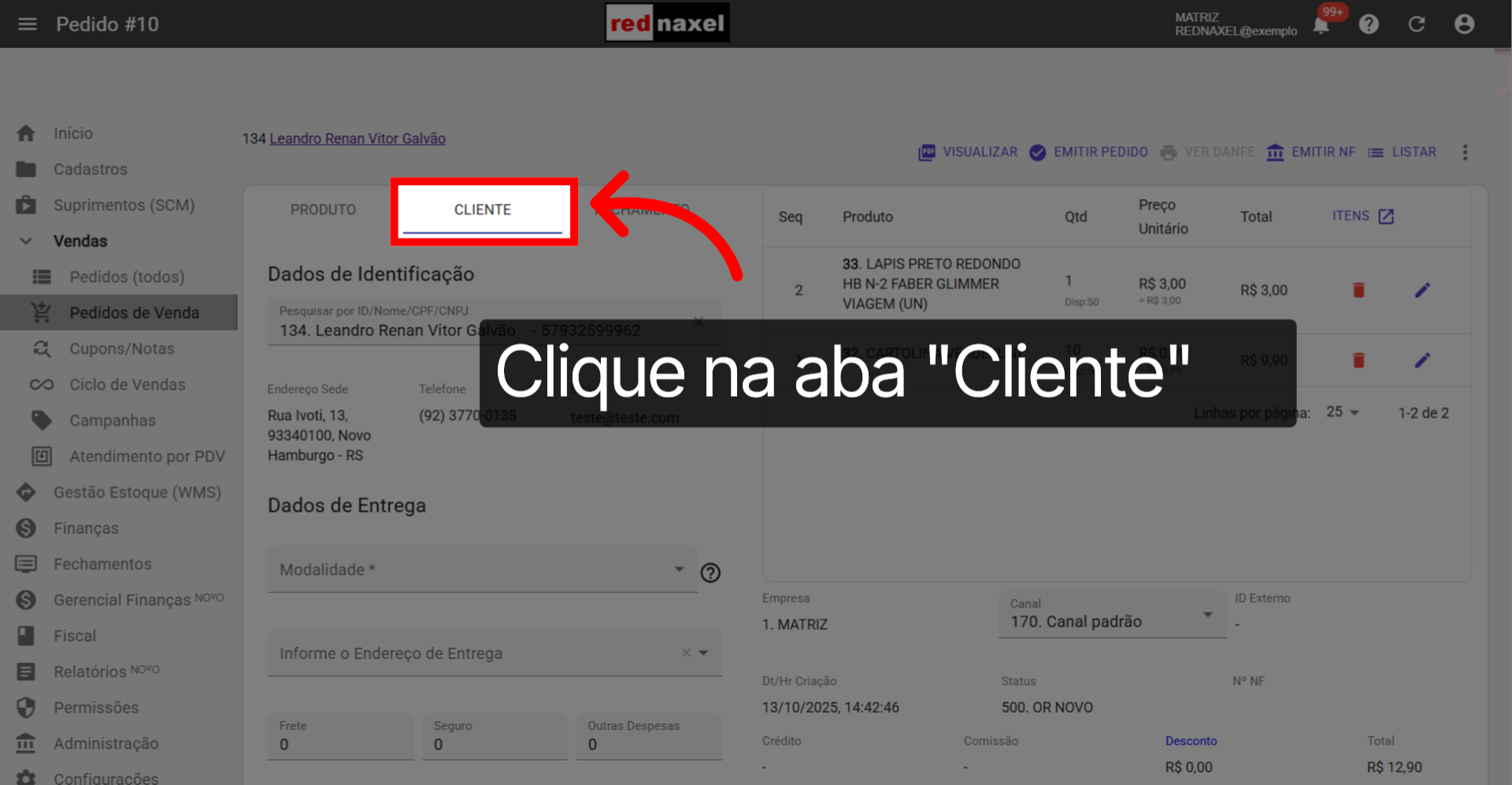 Aba: 'Cliente'