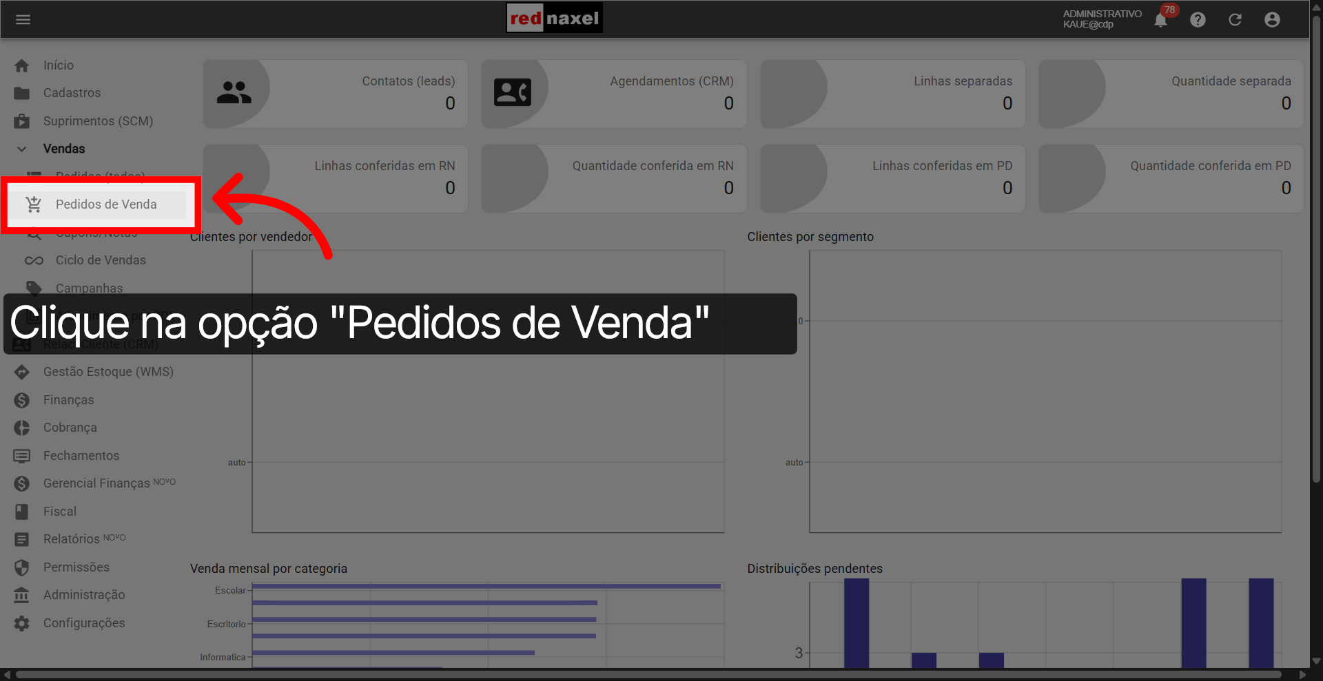 Opção: 'Pedidos de Venda'