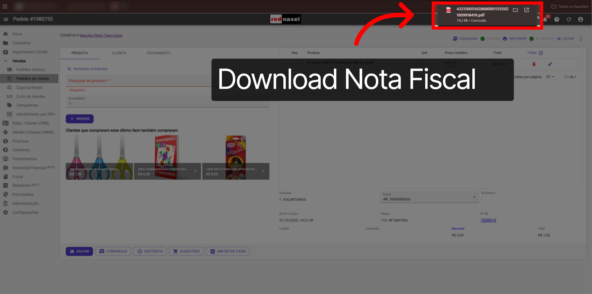 Download: 'Nota Fiscal'