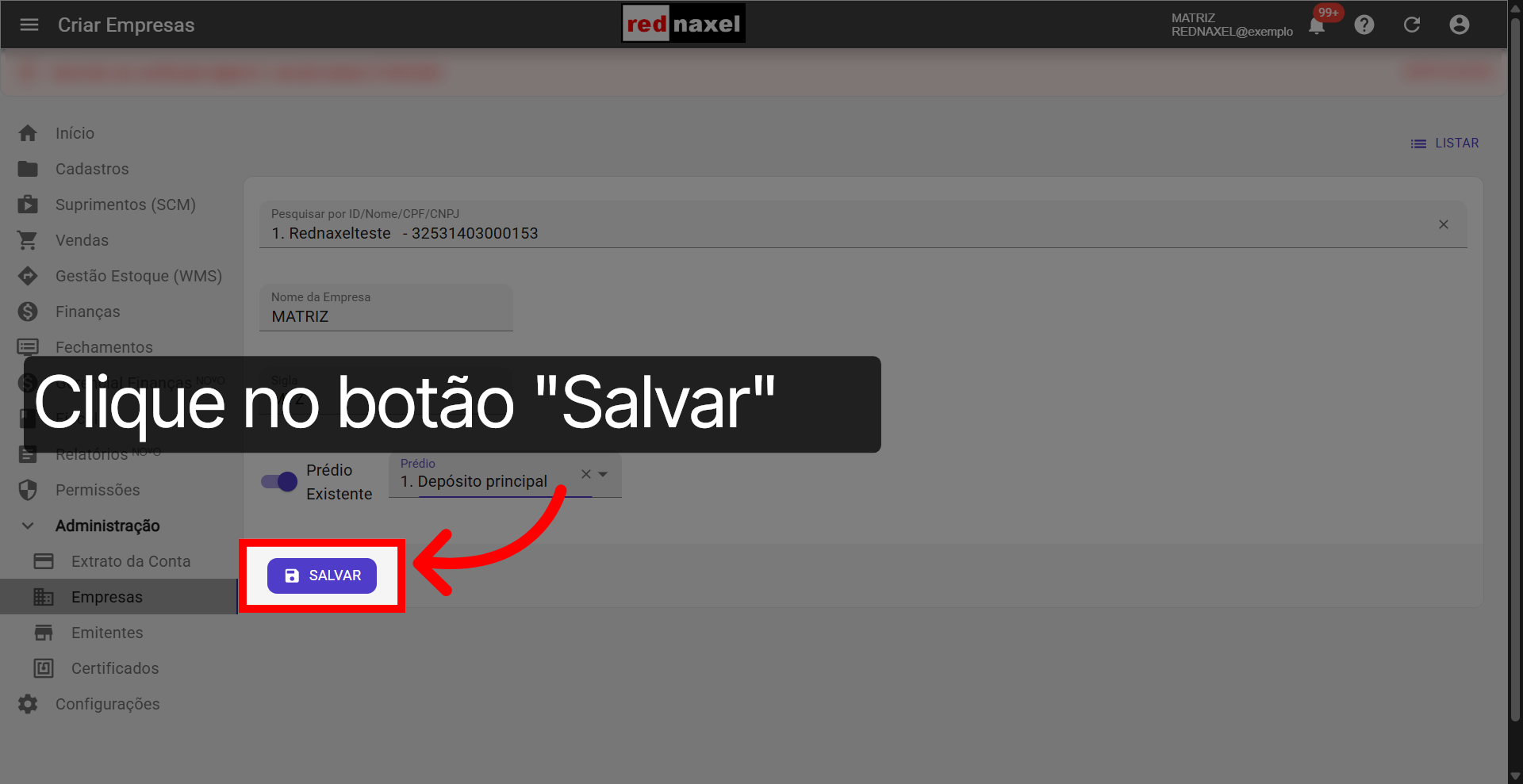 Botão: 'Salvar'