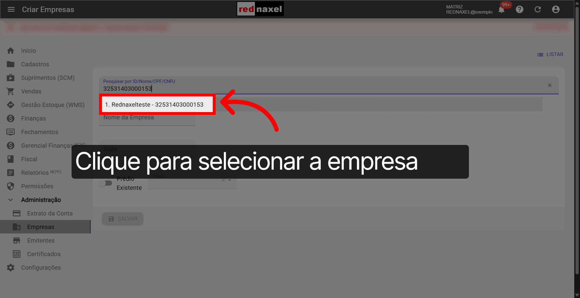 Selecionar Empresa Encontrada