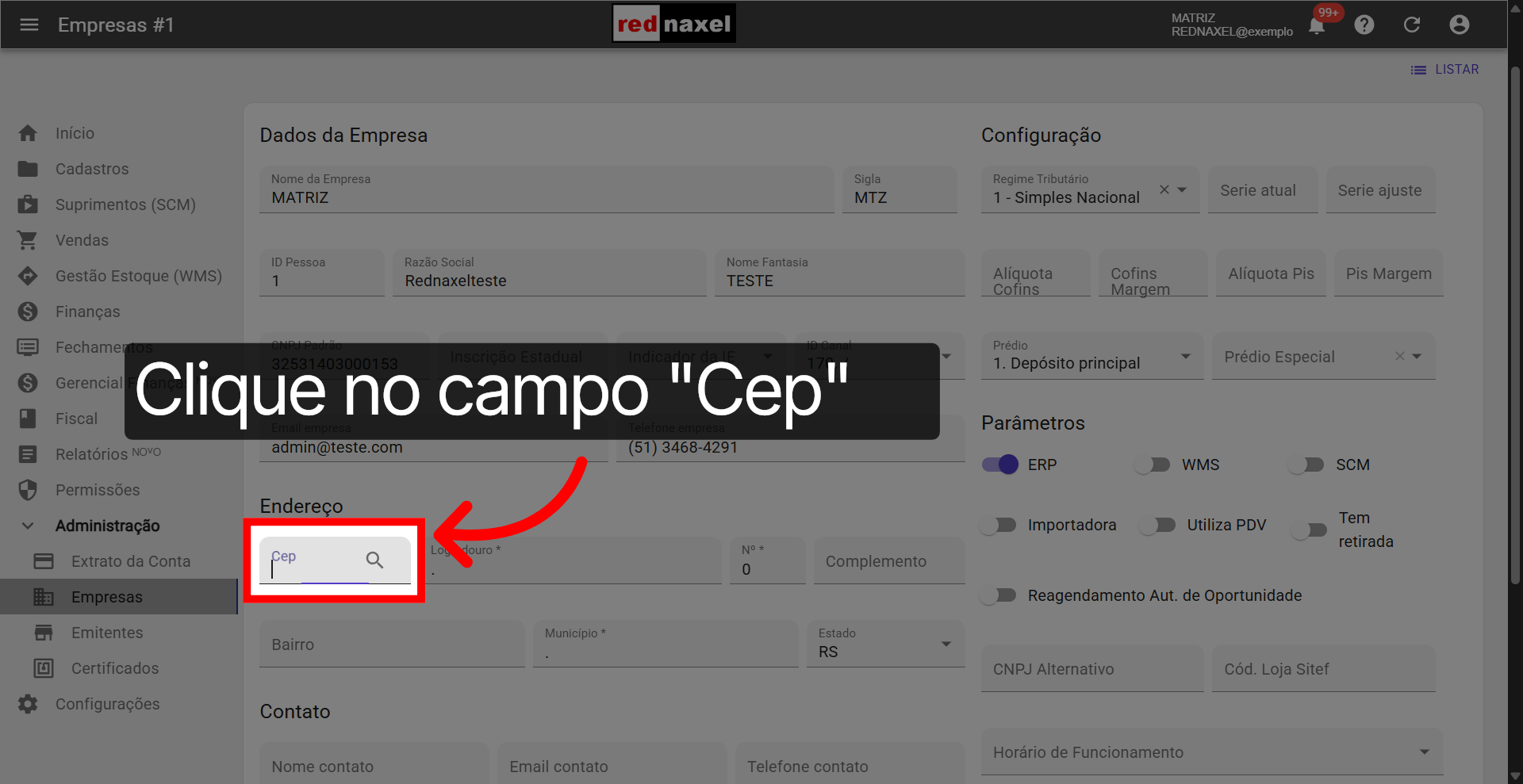 Campo: 'CEP'