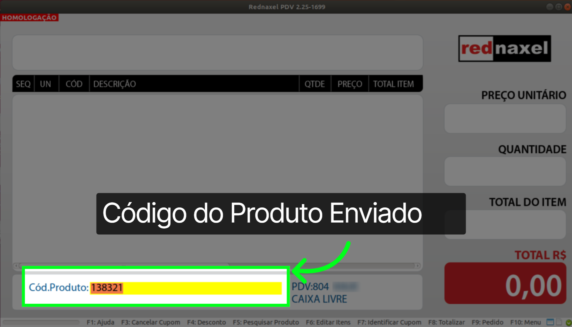 PDV Tela Pesquisa de Produto: 'Produto Enviado a Tela de Vendas'