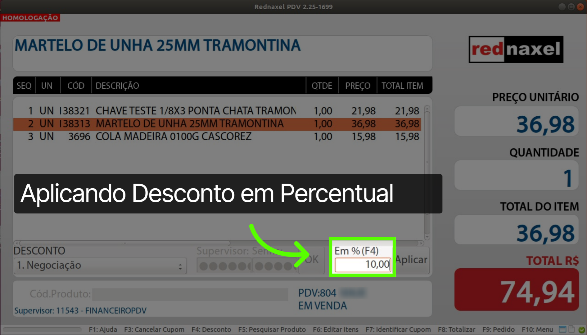 Exemplo: 'Aplicando Desconto'