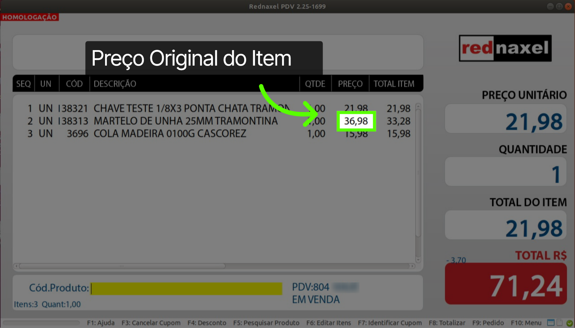 Exemplo Desconto: Preço Original