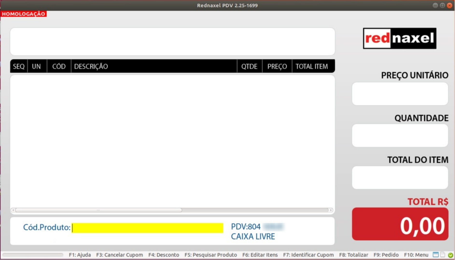 PDV >>> Tela Inicial