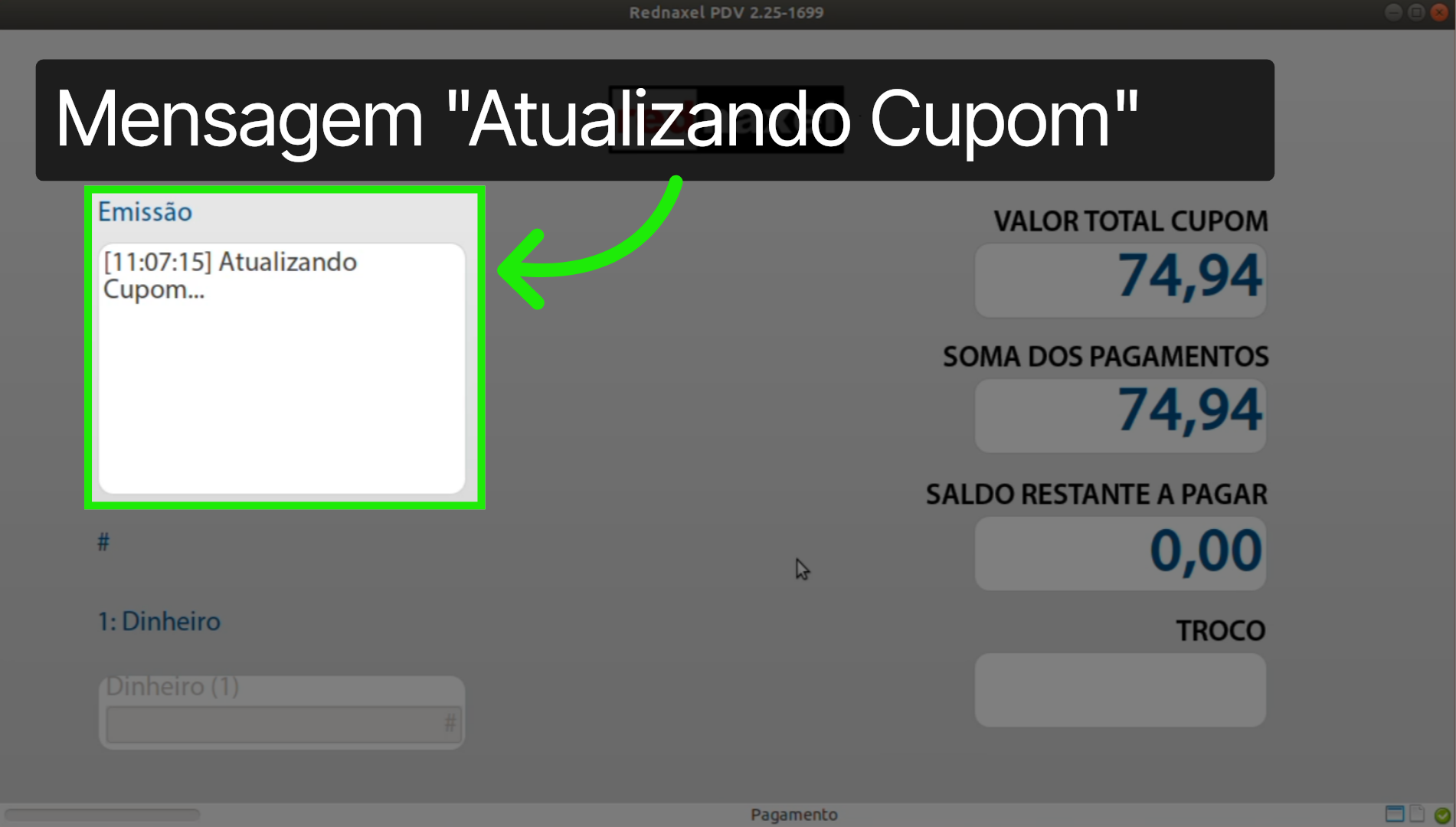 PDV >>> Tela Totalizar >>> Enviando Cupom para a Nuvem: