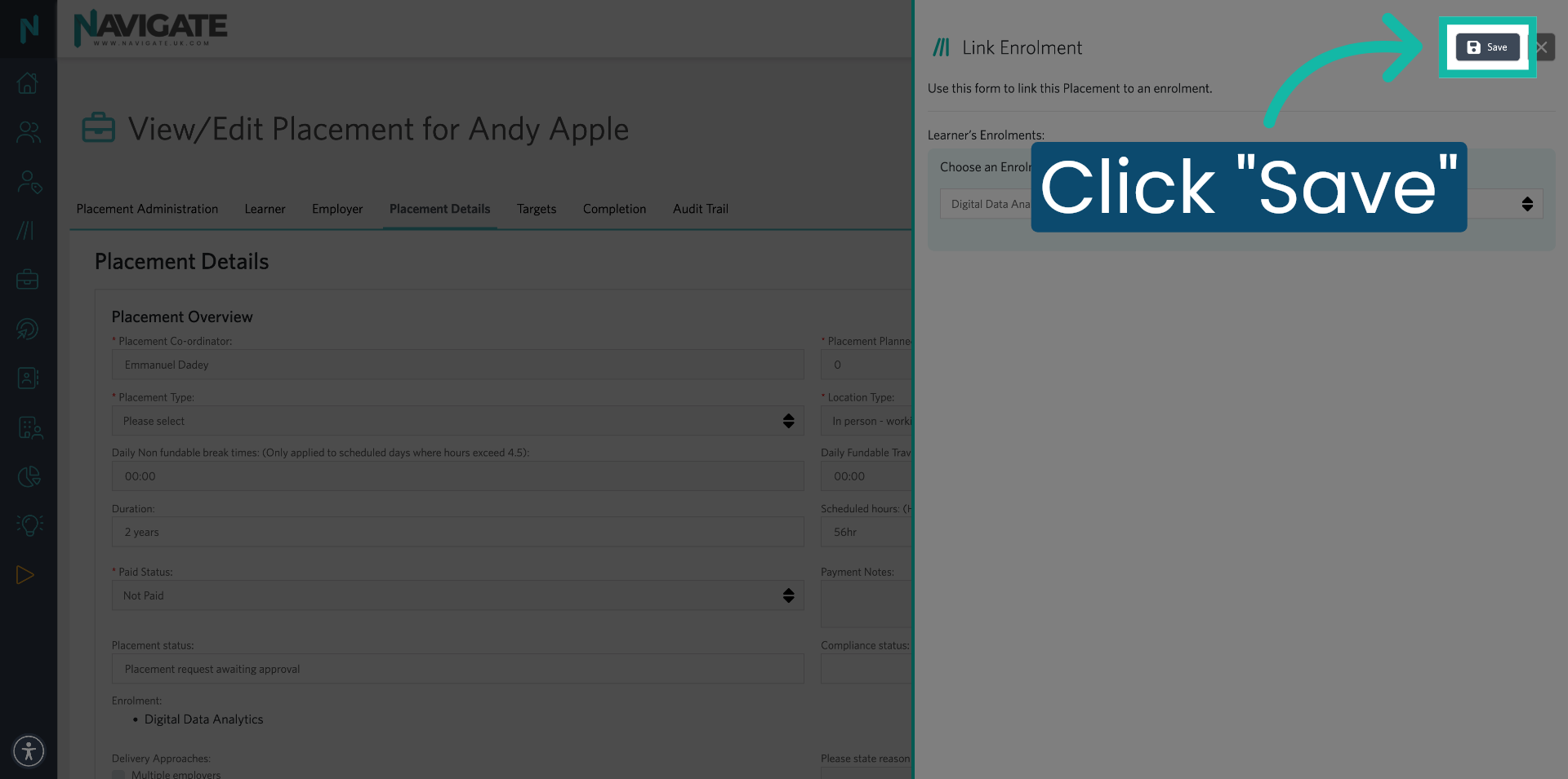 Save Linked Enrolment