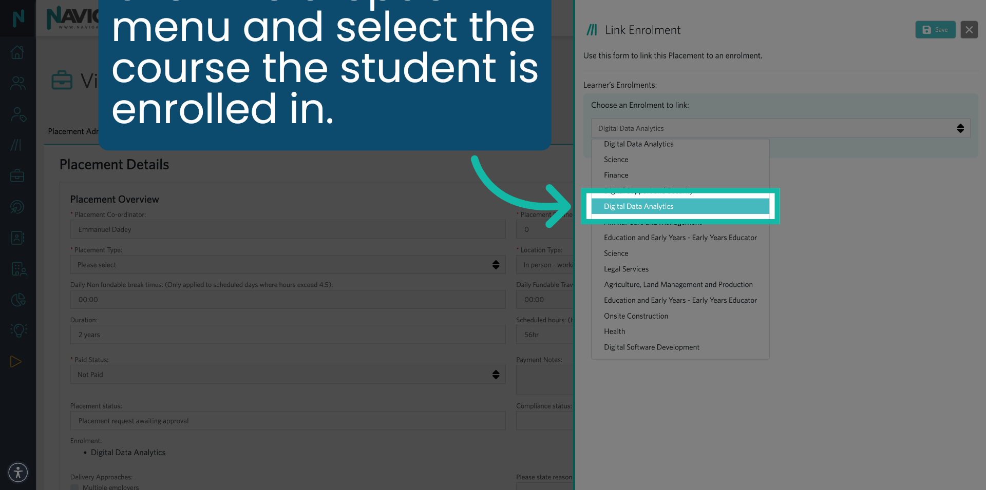 Pick Enrolment Course