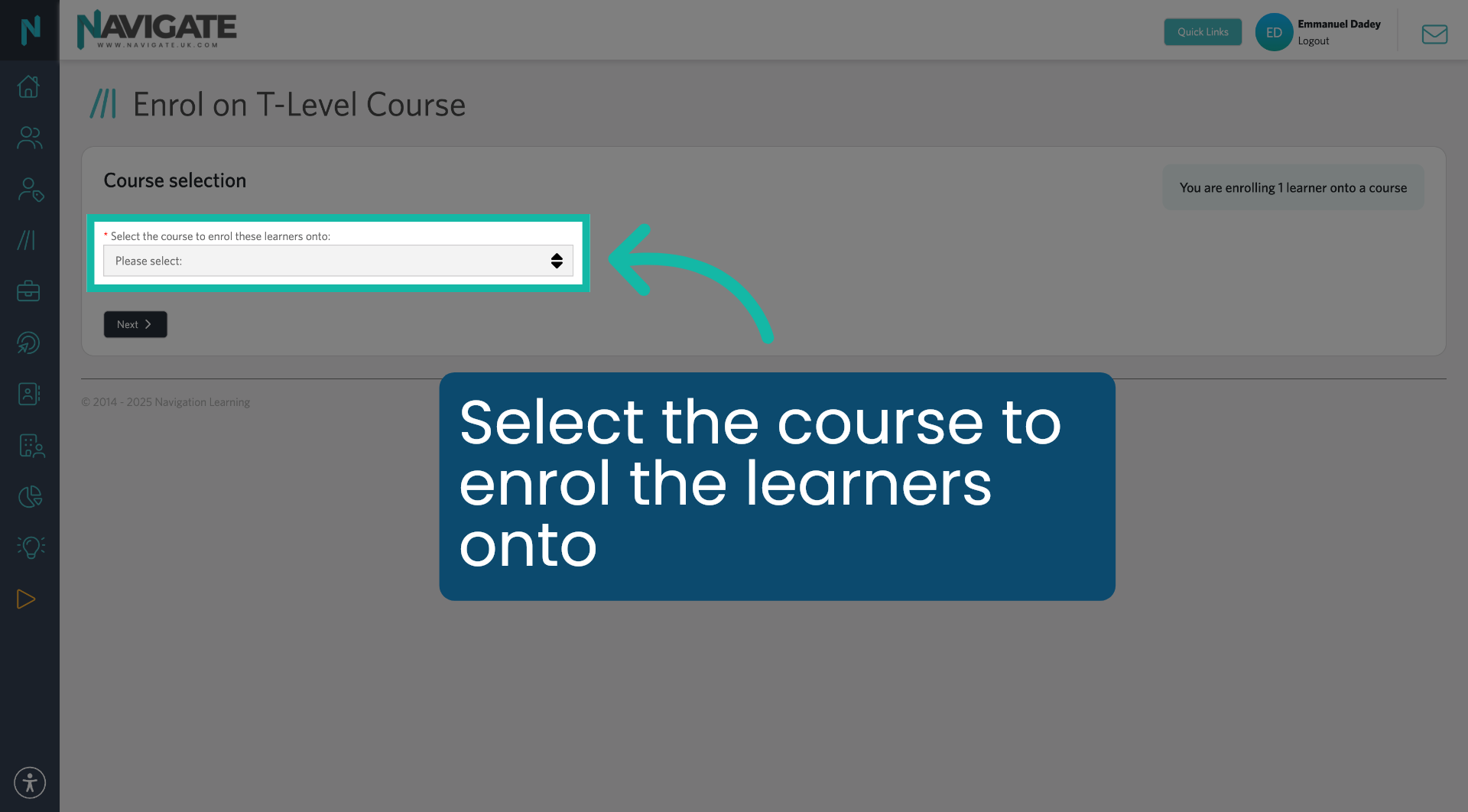 Select Course 