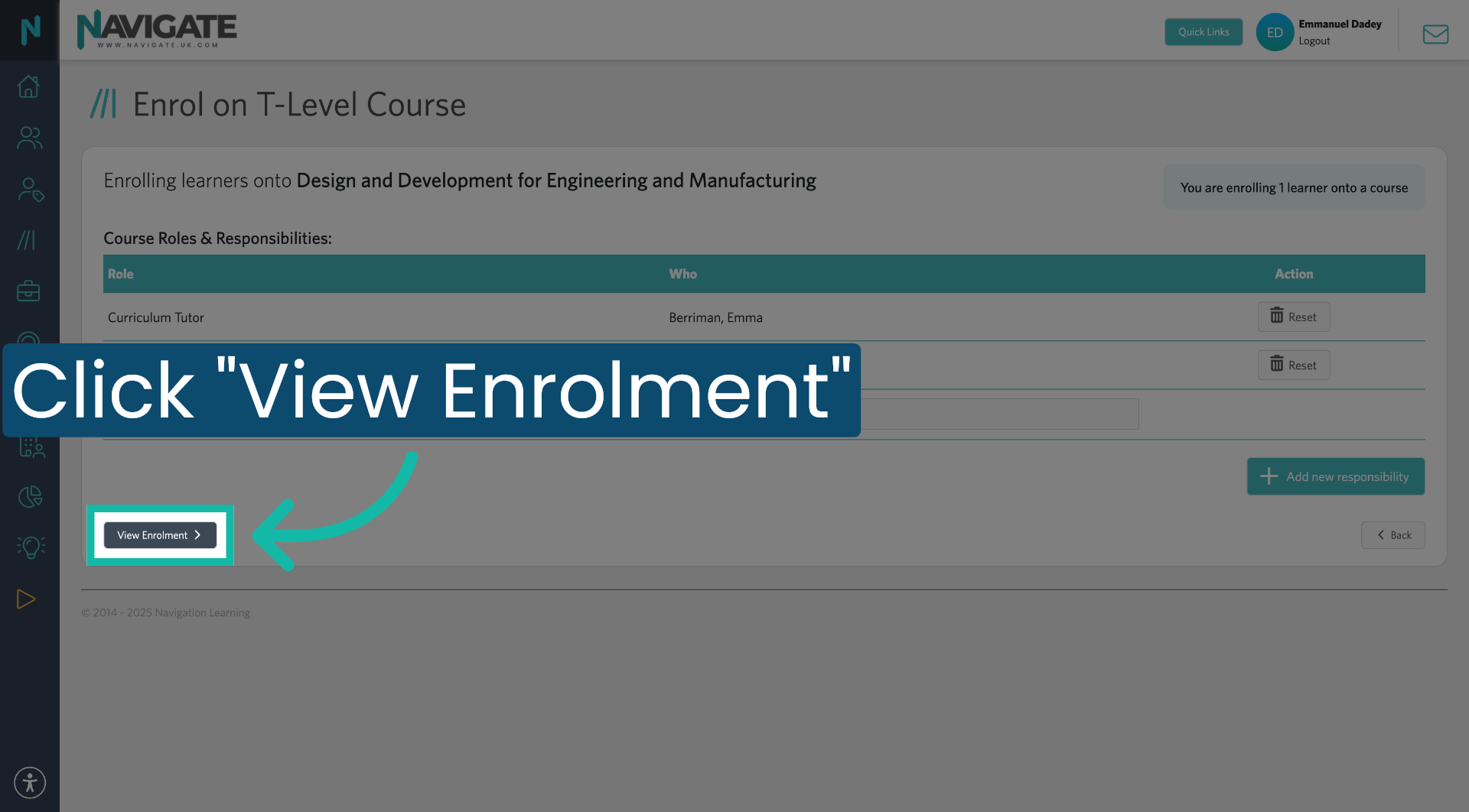 View Enrolment Details