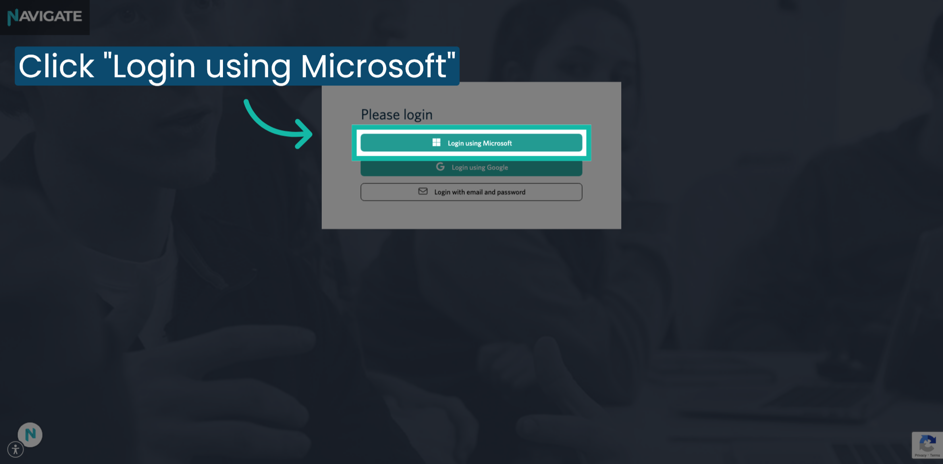 Click 'Login using Microsoft'