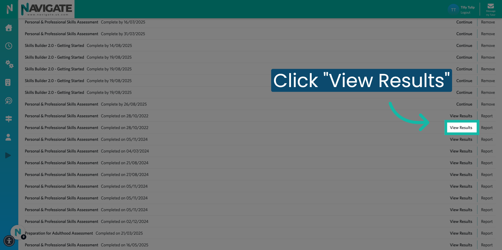 Click 'View Results'