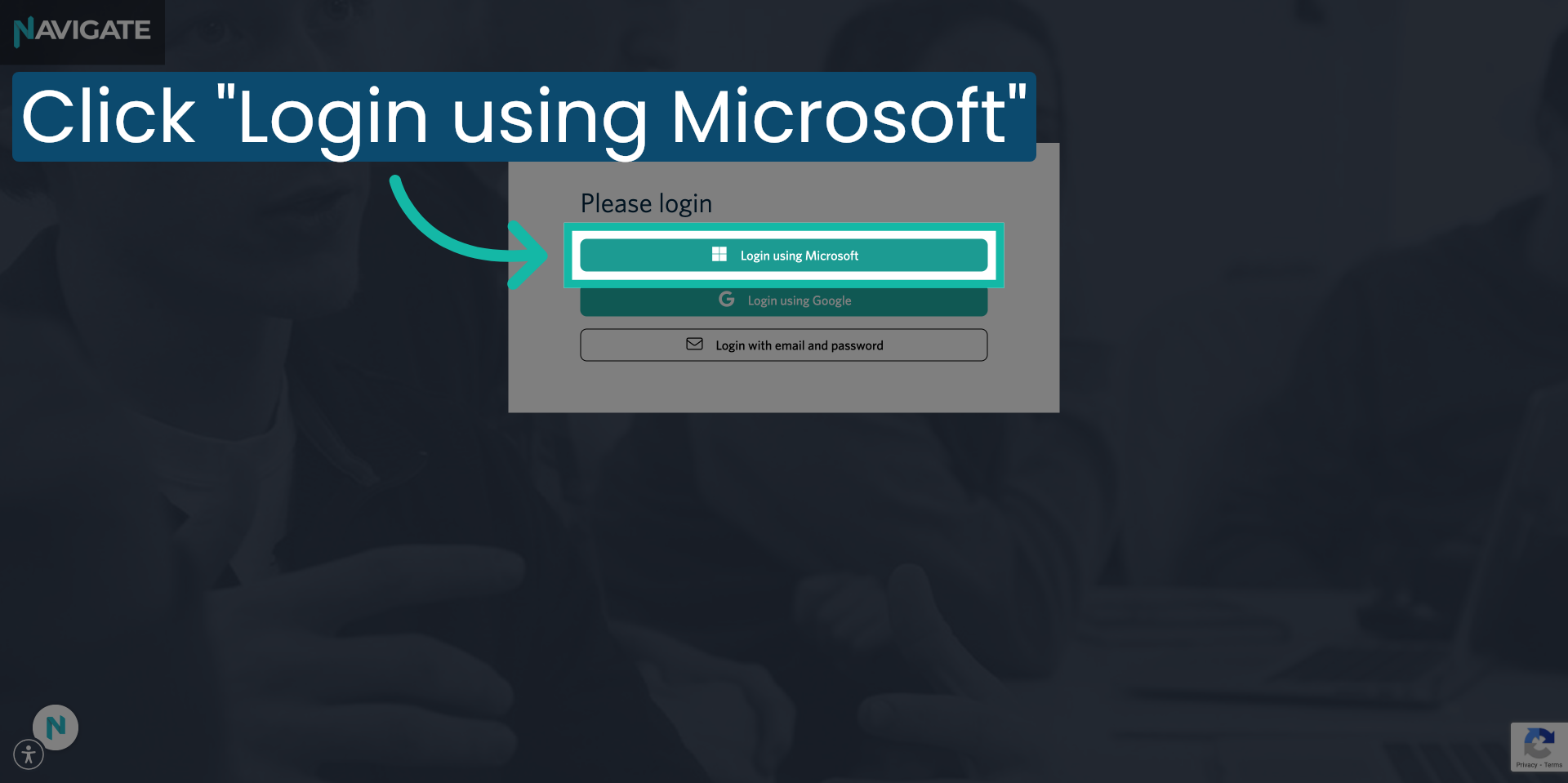 Click 'Login using Microsoft'