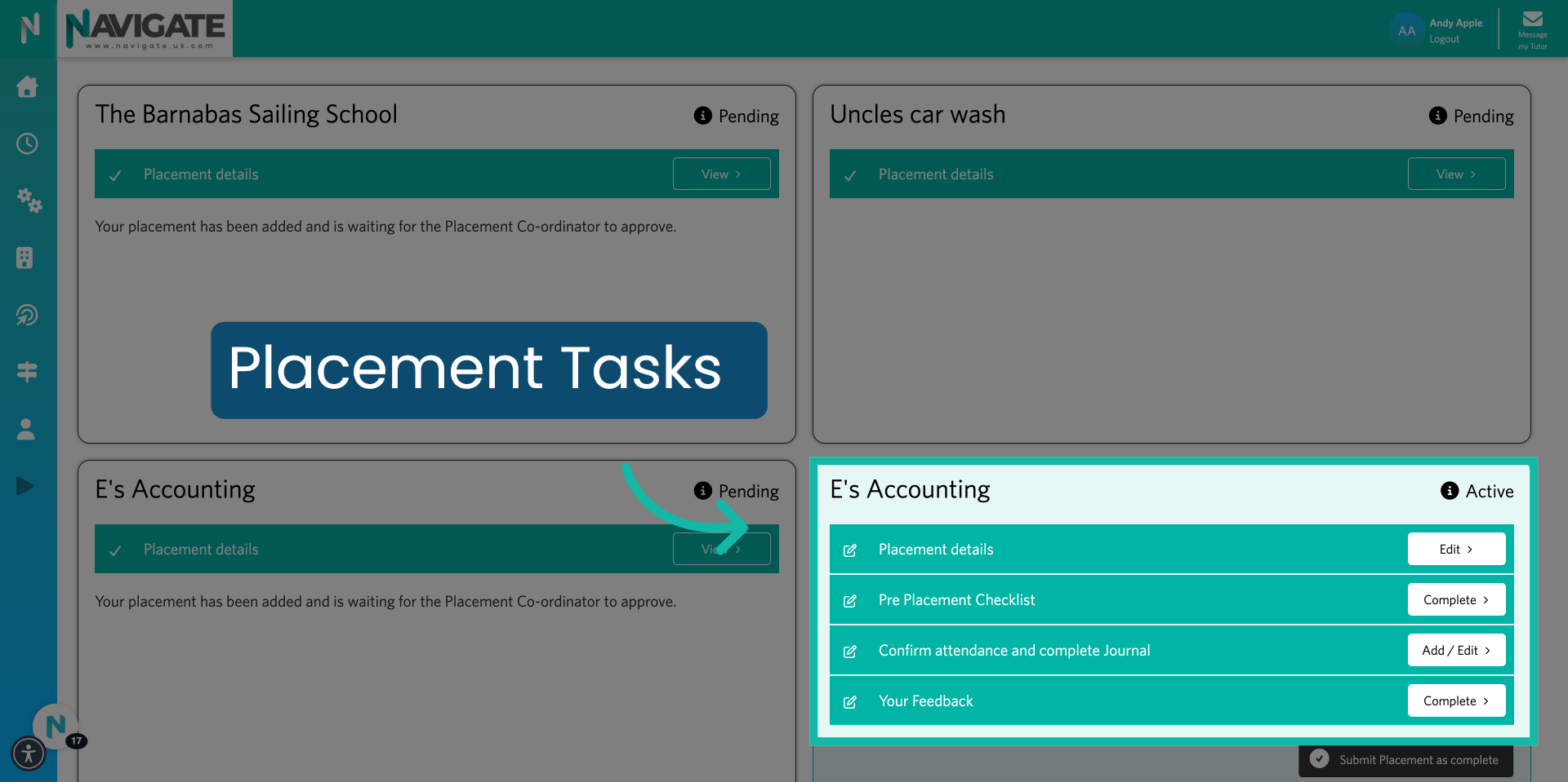 Your Placement Tasks