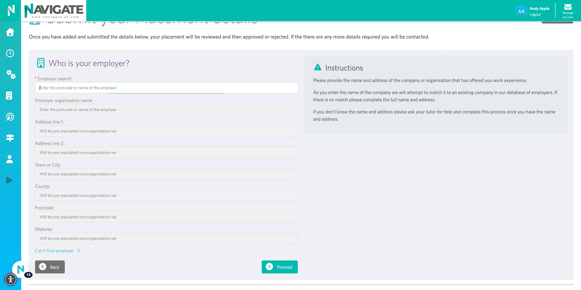 Fill out the employer details. 