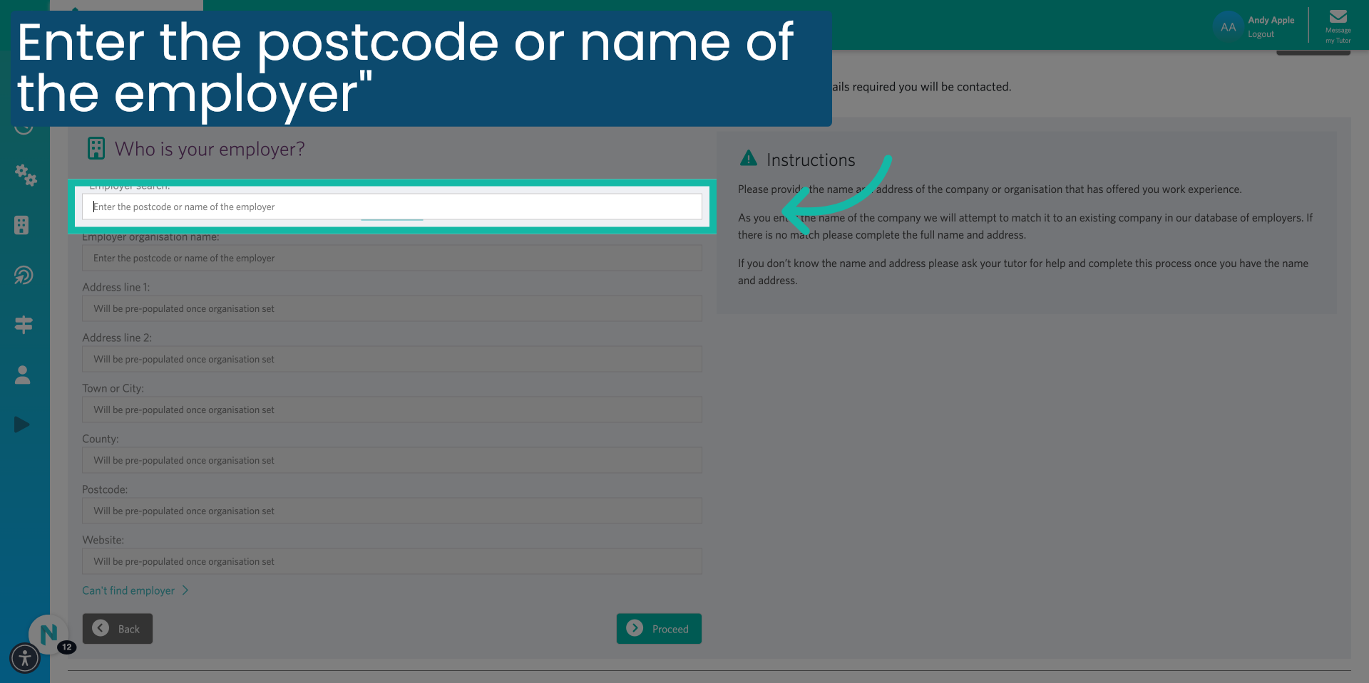 Search for the Employer
