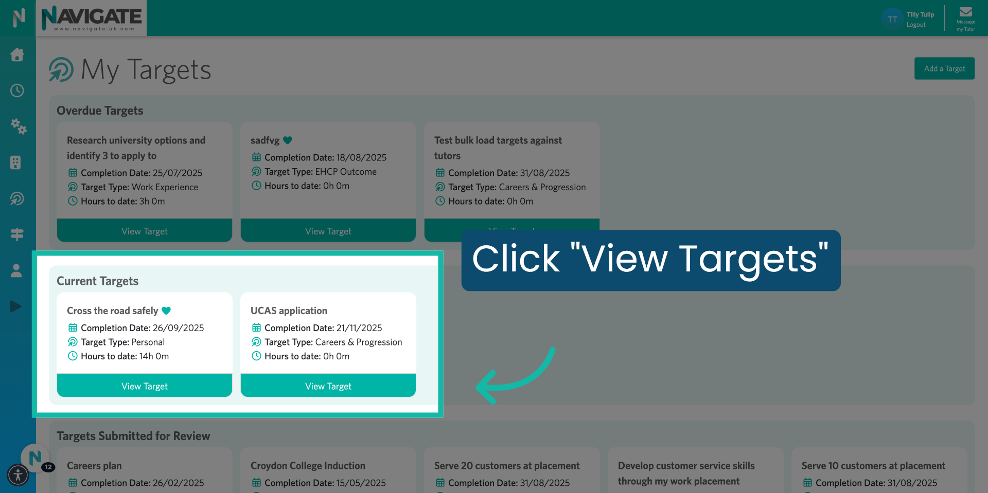 Click 'View Target'
