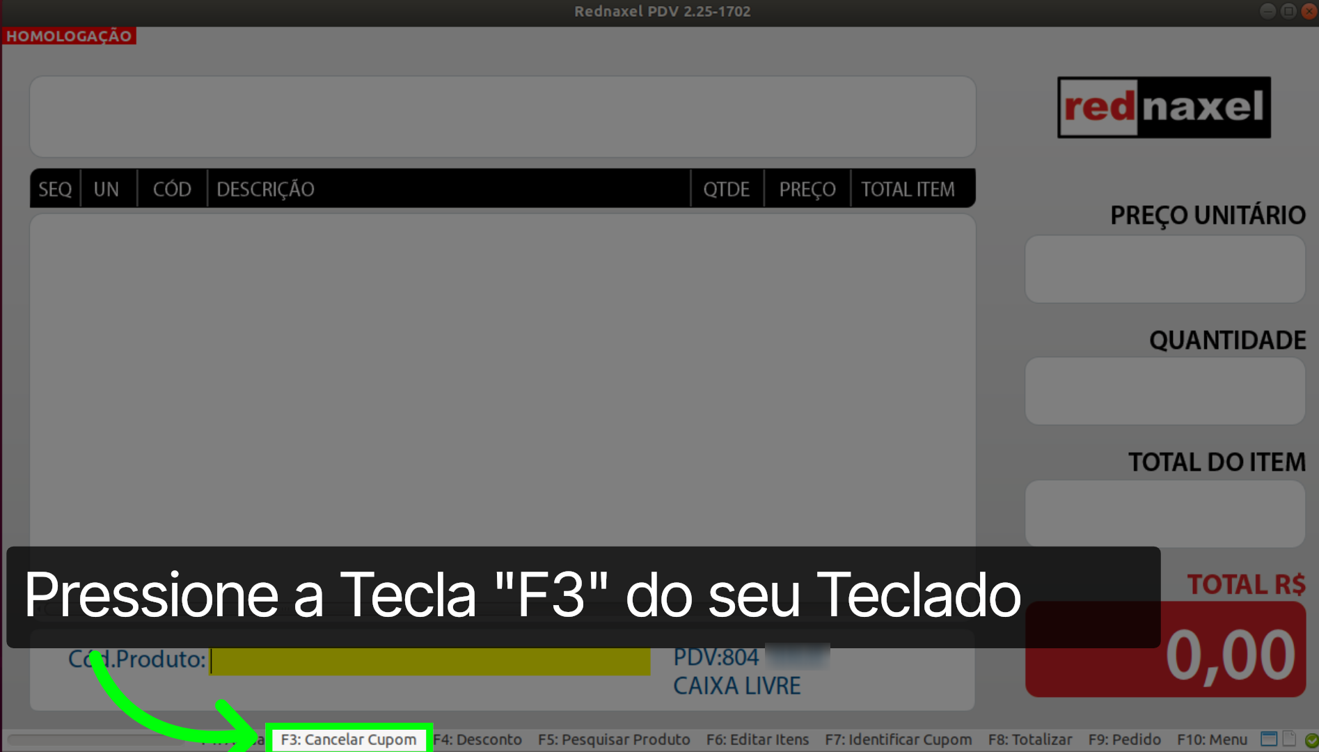 PDV >>> Tela Inicial: