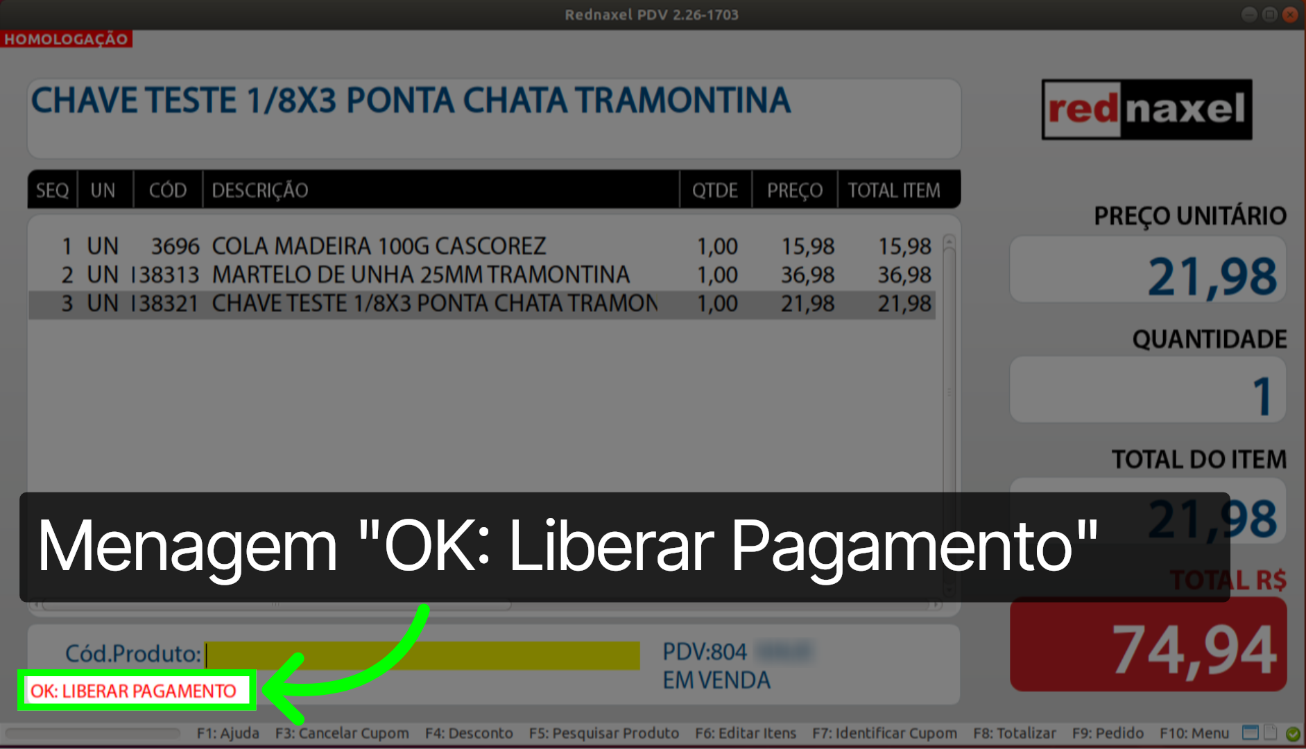 PDV >>> Liberação de Pagamento >>> Final Processo: