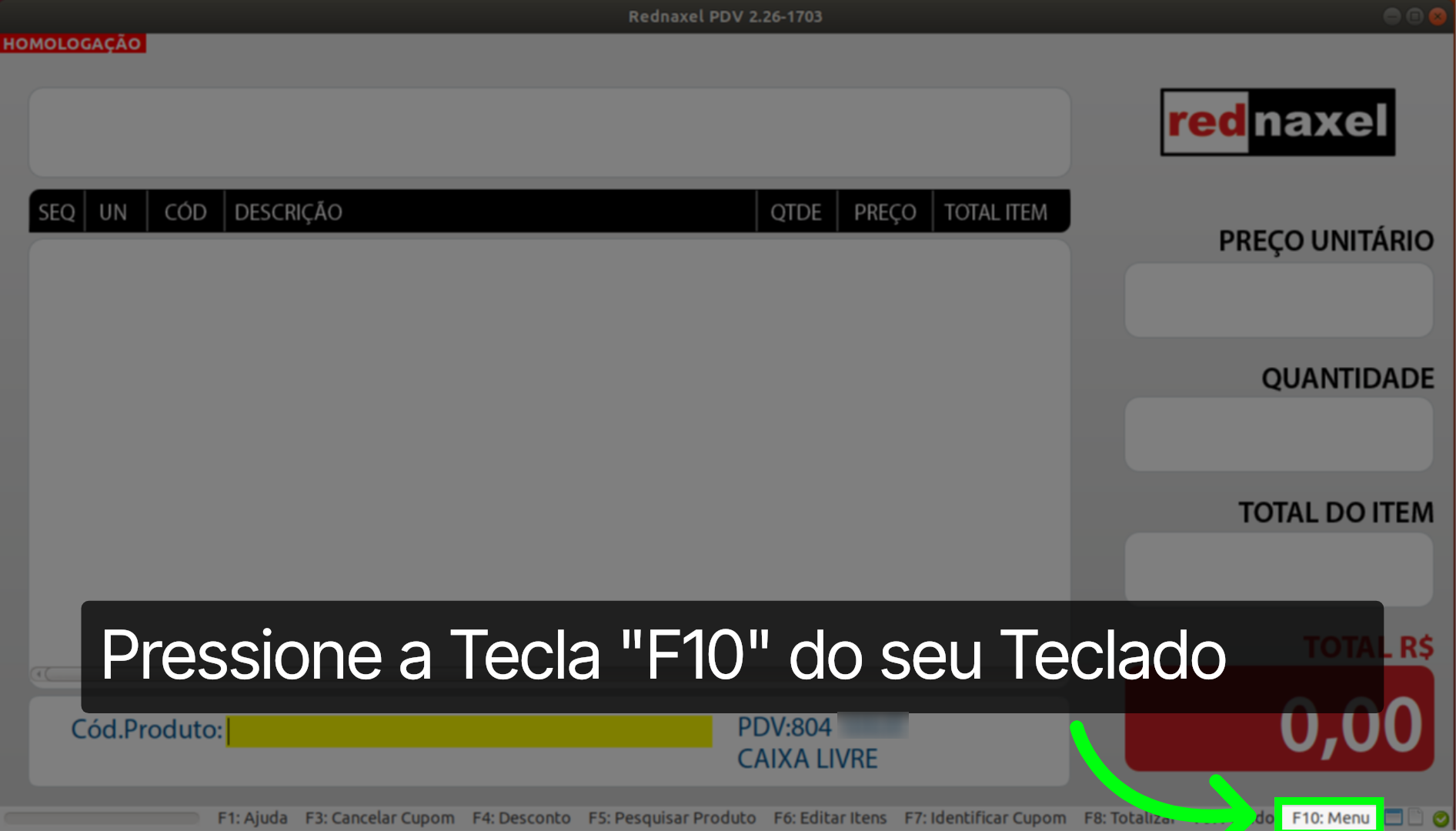 PDV >>> Tela Inicial: