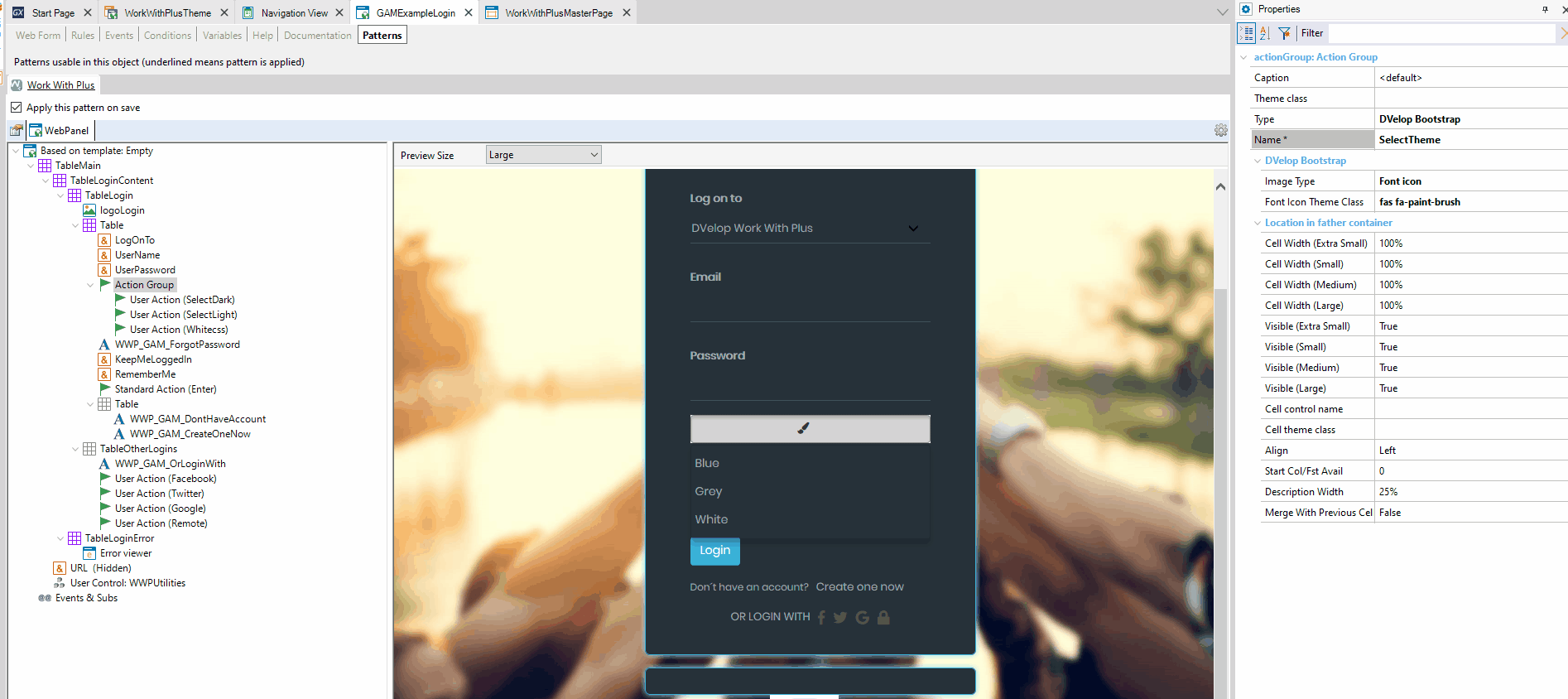 Change a color palette in Runtime 4