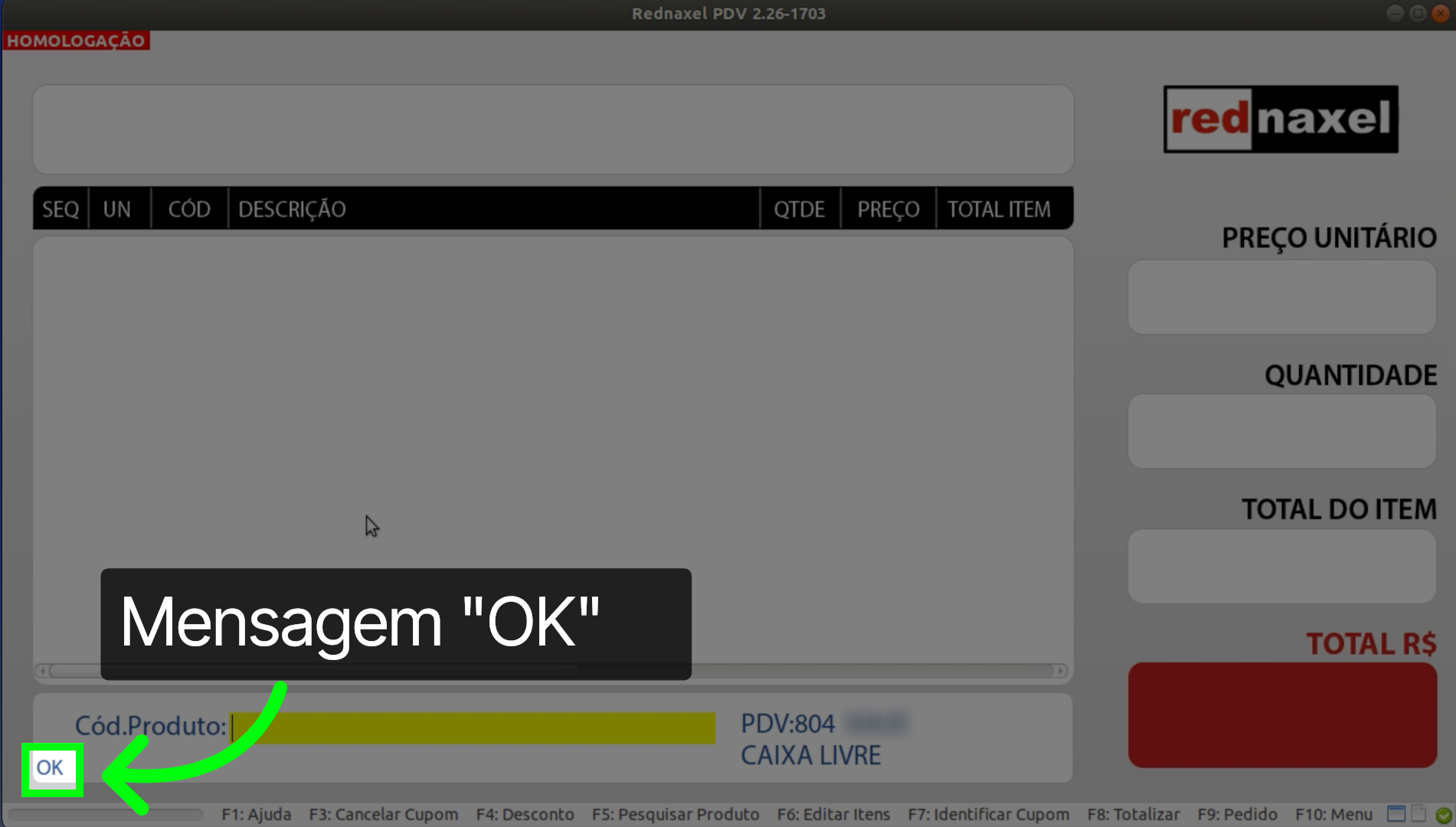 PDV >>> Tela de Vendas >>> Final do Processo: