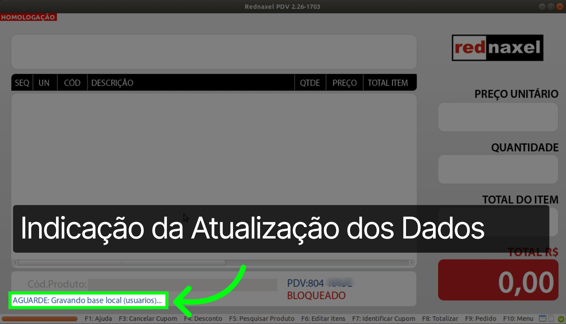 PDV >>> Atualização de Tabelas >>> Mensagem >>> Aguarde: