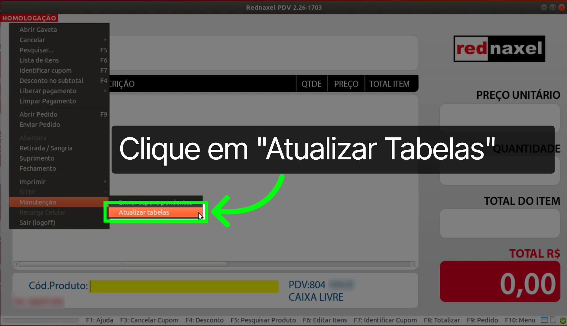 PDV >>> Menu >>> Opção >>> Manutenção >>> Enviar Cupons Pendentes: