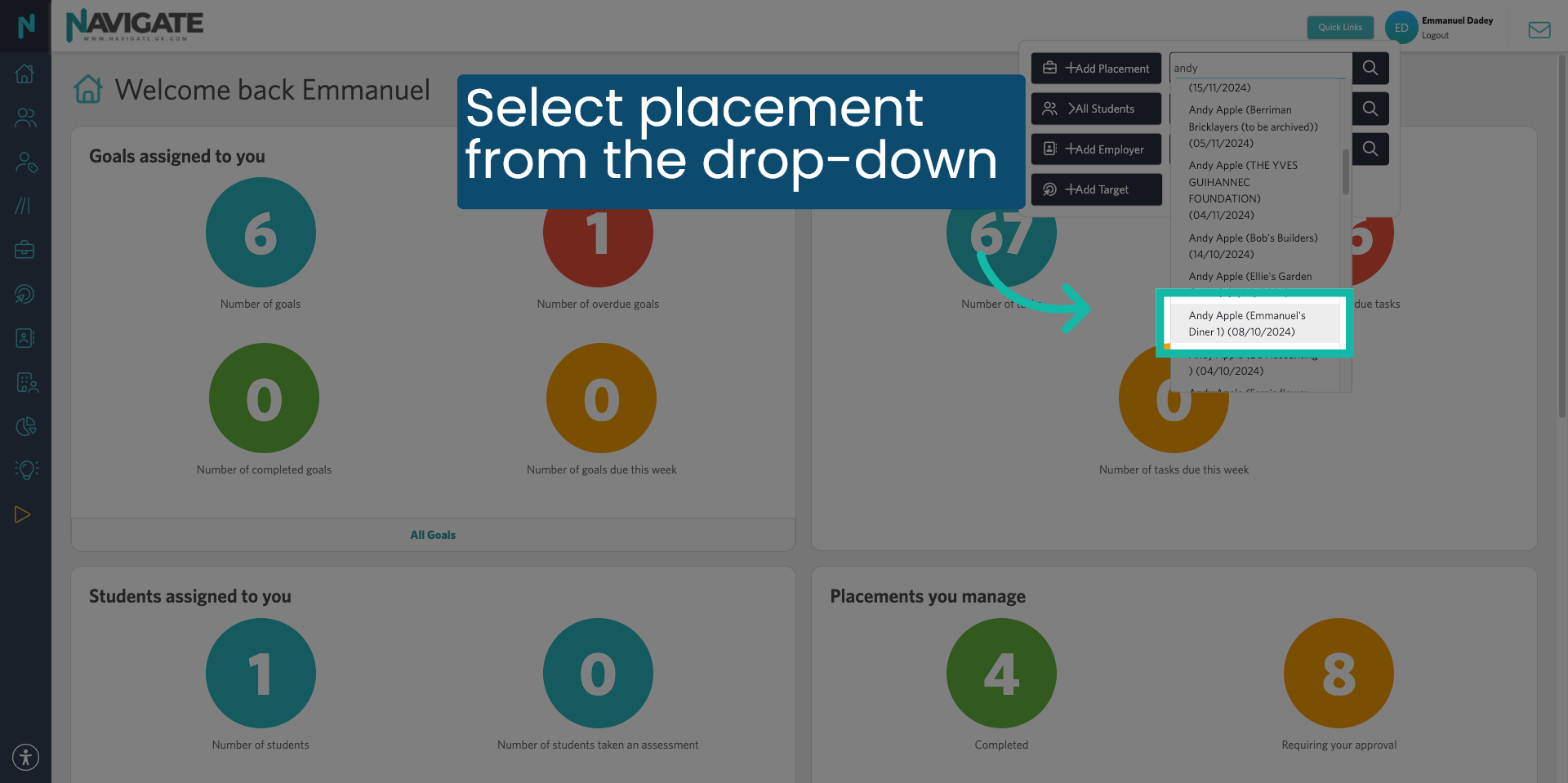Choose Placement from Results