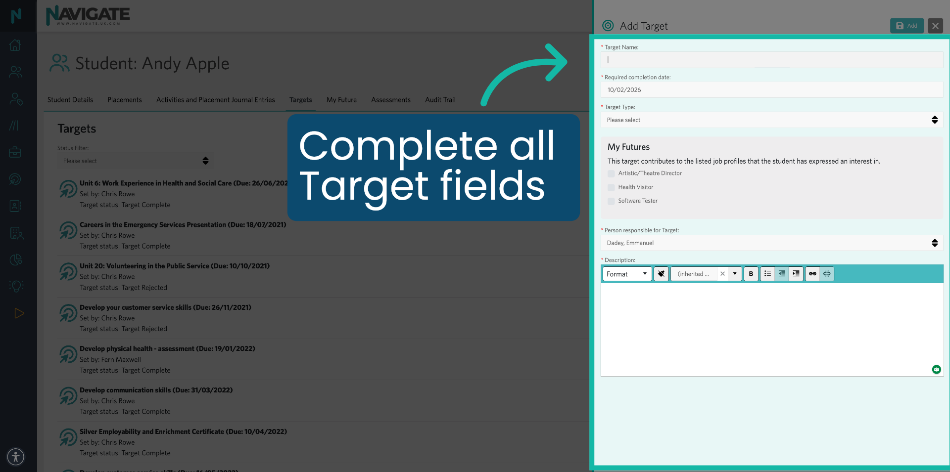 Select Target Name Field