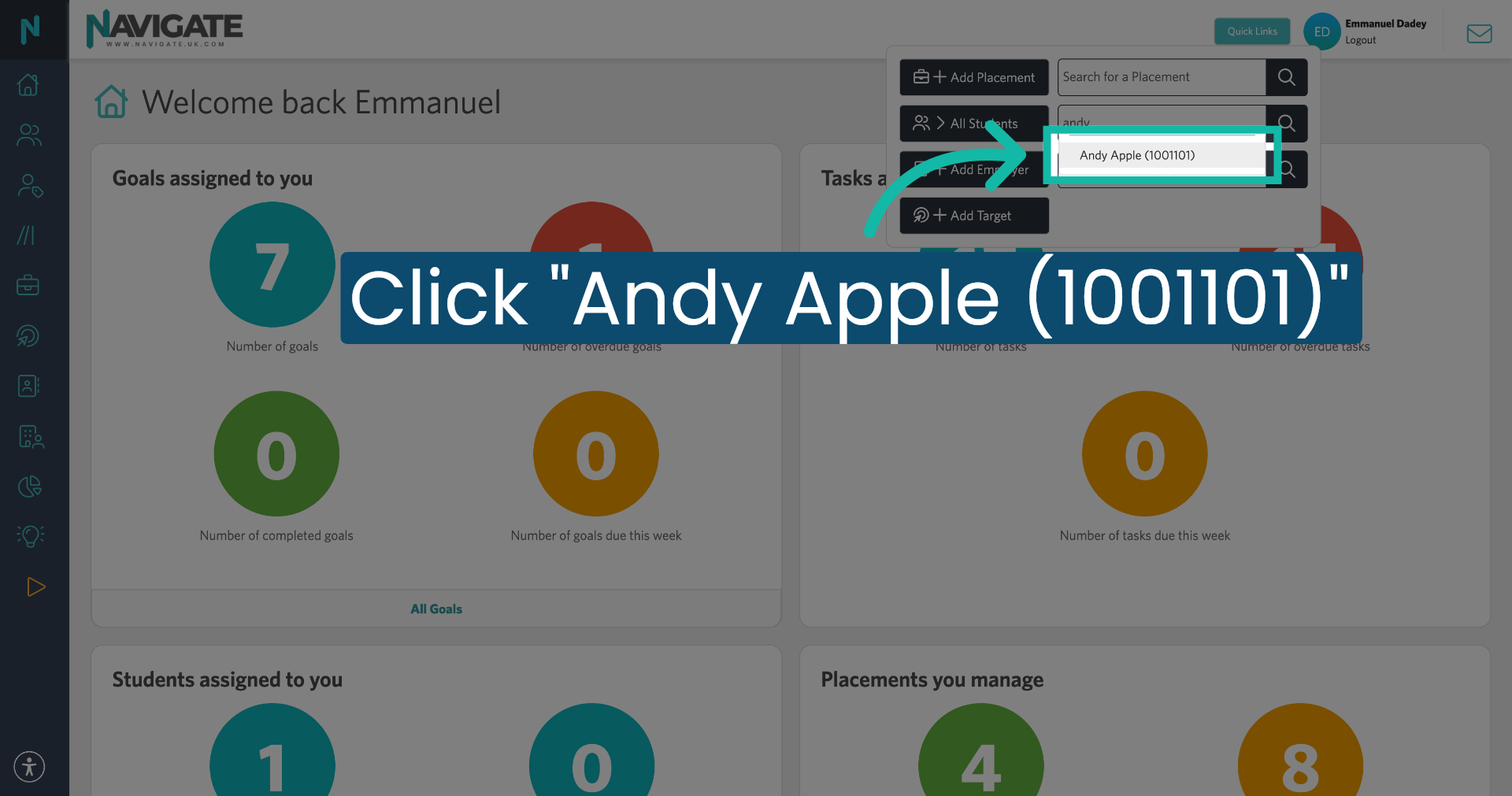 Select Student from Results