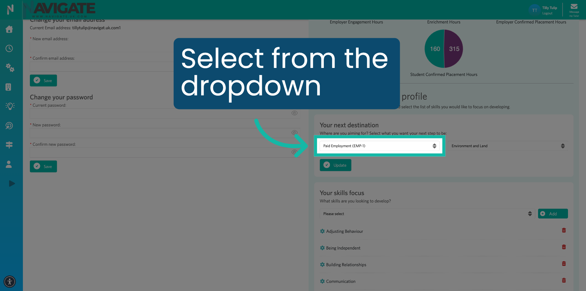 Select Destination Category