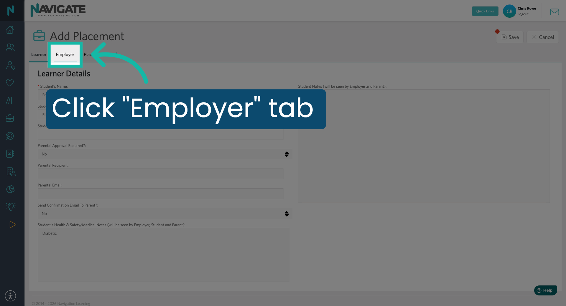 Open Employer Tab